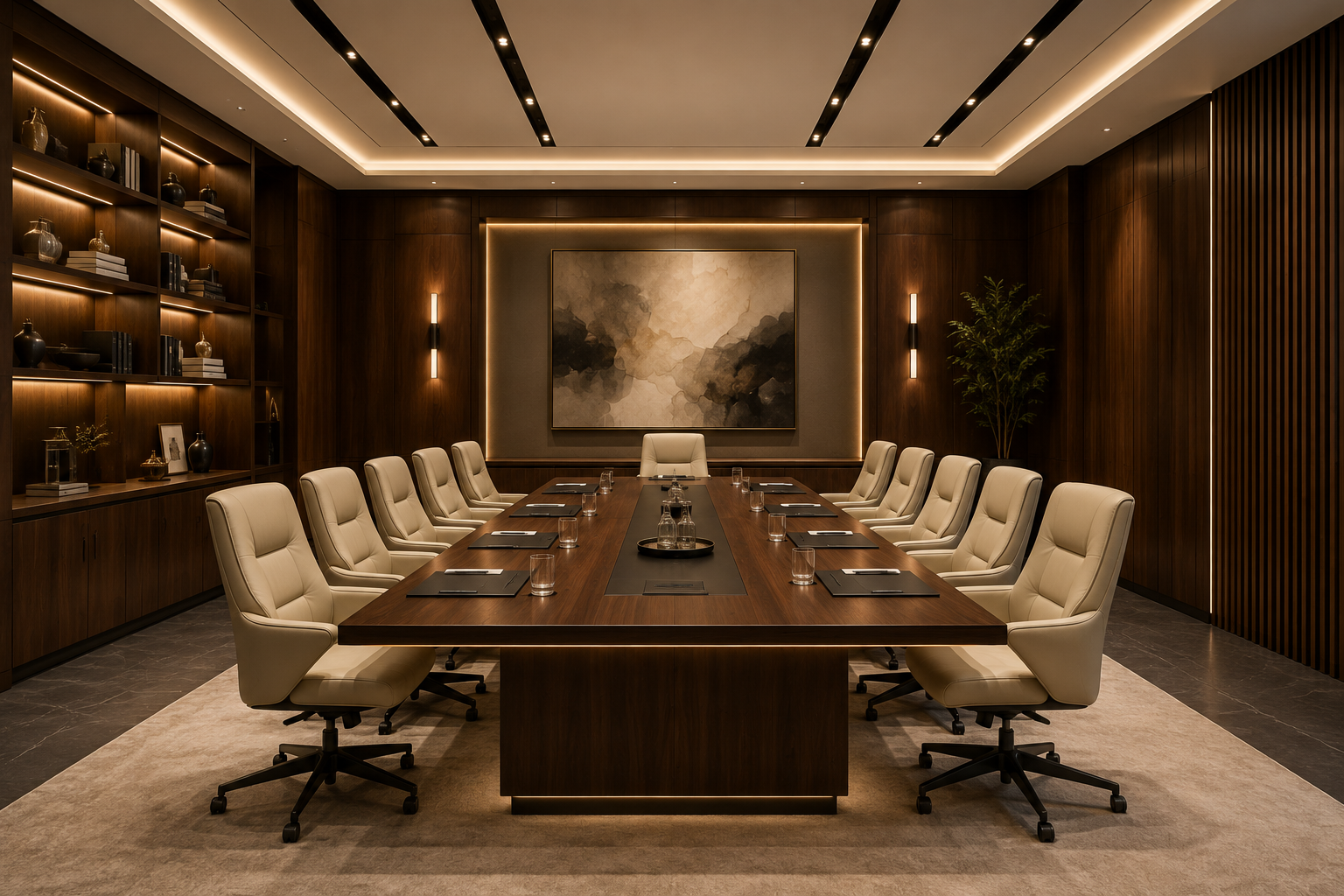 Bright corporate office with city view